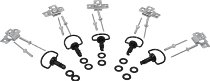 SD-Tec Quick release fasteners set of 5, 17mm, black, with rivet plate