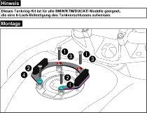 Hepco & Becker Tankring Lock-it incl. fastener for tankbag, Black - BMW K 1300 R (2009->2016)