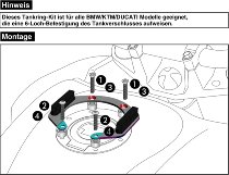 Hepco & Becker Tankring Lock-it inkl. Tankrucksackverschlusseinheit, Schwarz - BMW R 1200 ST