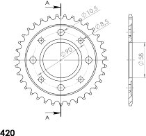Supersprox Steel Chain wheel 420 - 34Z (black)