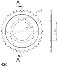 Supersprox acier roue d`entrainement 420 - 38Z (noir)