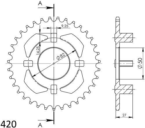 Supersprox Steel Chain wheel 420 - 35Z (black)