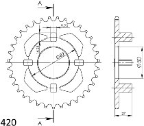 Supersprox Stahl-Kettenrad 420 - 40Z (schwarz)