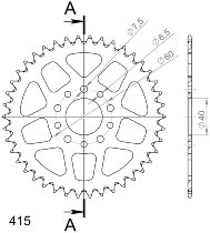 Supersprox Aluminium Chain wheel 415 - 41Z (orange)