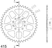 Supersprox Aluminium Chain wheel 415 - 48Z (orange)