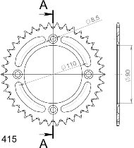 Supersprox Aluminium Chain wheel 415 - 38Z (orange)
