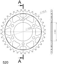 Supersprox acier roue d`entrainement 520 - 37Z (noir)