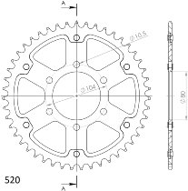 Supersprox acier roue d`entrainement 520 - 47Z (noir)