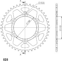 Supersprox Aluminium Chain wheel 525 - 45Z (gold)