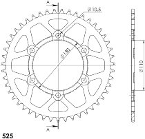 Supersprox Aluminium Chain wheel 525 - 47Z (red)