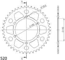 Supersprox aluminium roue d`entrainement 520 - 39Z (bleue)