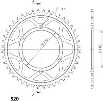 Supersprox Steel Edge roue d`entrainement 520 - 44Z (noir)