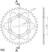 Supersprox aluminium roue d`entrainement 520 - 41Z (noir)