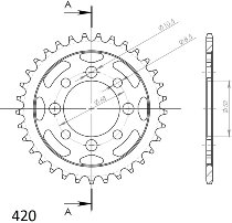 Supersprox acier roue d`entrainement 420 - 30Z (noir)