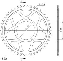 Supersprox Steel Edge roue d`entrainement 520 - 46Z (noir)