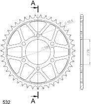 Supersprox acero rueda de cadena 532 - 43Z (negro)