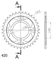 Supersprox acero rueda de cadena 420 - 37Z (negro)