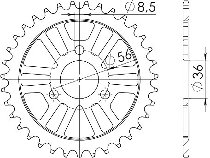 Supersprox acier roue d`entrainement 420 - 28Z (noir)