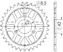 Supersprox acero rueda de cadena 428 - 32Z (negro)