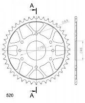 Supersprox acero rueda de cadena 520 - 43Z (negro)