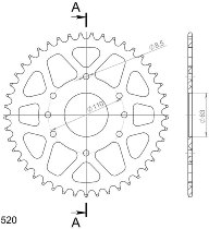 Supersprox Aluminium Chain wheel 520 - 45Z (orange)