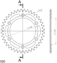 Supersprox aluminium roue d`entrainement 520 - 40Z (or)