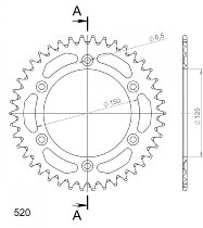 Supersprox aluminium roue d`entrainement 520 - 43Z (or)