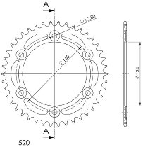 Supersprox aluminium roue d`entrainement 520 - 41Z (rouge)