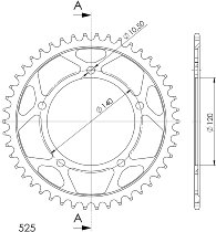 Supersprox acero rueda de cadena 525 - 46Z (negro)