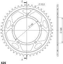 Supersprox Steel Edge chain wheel 525 - 47Z (black)