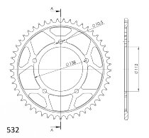 Supersprox acero rueda de cadena 532 - 48Z (negro)