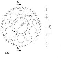 Supersprox Aluminium Chain wheel 520 - 41Z (gold)