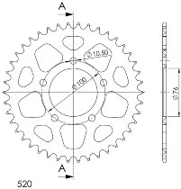 Supersprox Aluminium Chain wheel 520 - 41Z (red)