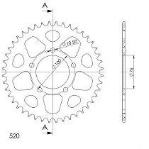 Supersprox Aluminium Chain wheel 520 - 43Z (gold)