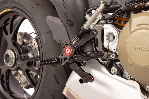 Gilles Footrest system MUE2, black - Ducati V4, S Streetfighter