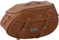 Hepco & Becker Leather single bag Buffalo left for tube saddlebag carrier, Sandbrown