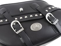 Hepco & Becker Leather single bag Buffalo Custom left for C-Bow Carrier, Black