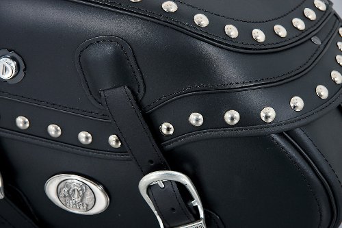 Hepco & Becker Leather single bag Buffalo Big Custom left for tube saddlebag carrier, Black