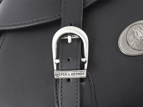 Hepco & Becker Leather single bag Buffalo Big left for C-Bow Carrier, Black