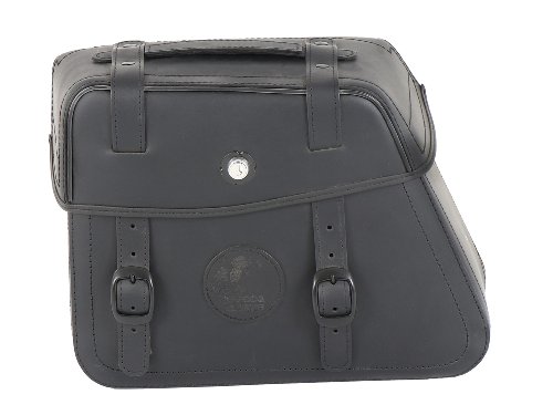 Hepco & Becker Leather single bag Rugged left for Cutout, Black