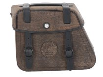 Hepco & Becker Leather single bag Rugged left for Cutout, Brown