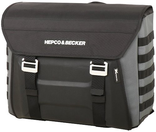 Hepco & Becker left single sidebag Xtravel Basic + universal holding plate for side carrier, Black