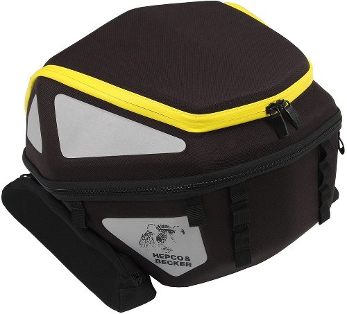 Hepco & Becker rear bag Royster with belt attachment, Black / Yellow