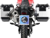 Hepco & Becker Sidecarrier Cutout stainless steel + Xplorer sideboxes, Silver - BMW F 800 GS