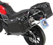Hepco & Becker Sidecarrier Cutout stainless steel + Xplorer sideboxes, Black- BMW F 800 GS