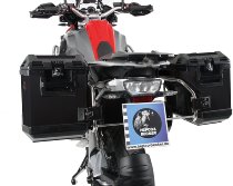 Hepco & Becker Sidecarrier Cutout stainless steel + Xplorer sideboxes, Silver - BMW R1200 GS LC
