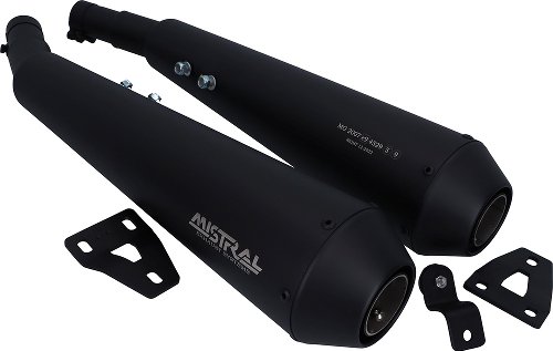 Mistral Silencer kit, conical, stainless-steel, mat black, with homologation - Triumph 900 Thruxton
