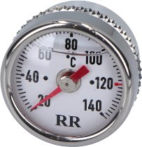 RR Oil thermometer white 20x2.5x25 - Honda 500 CB, 600 CBR, Kawasaki 650 KLX, Yamaha 125 XVS, MZ