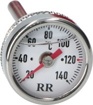 RR Oil thermometer white 24x3x50, Honda 450,650,750,1000, KTM 1290SuperDuke, MZ RT125