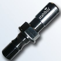 stahlbus Banjo bolt with bleeder valve 3/8 inch-24UNFx20mm, black anodized aluminium with cap